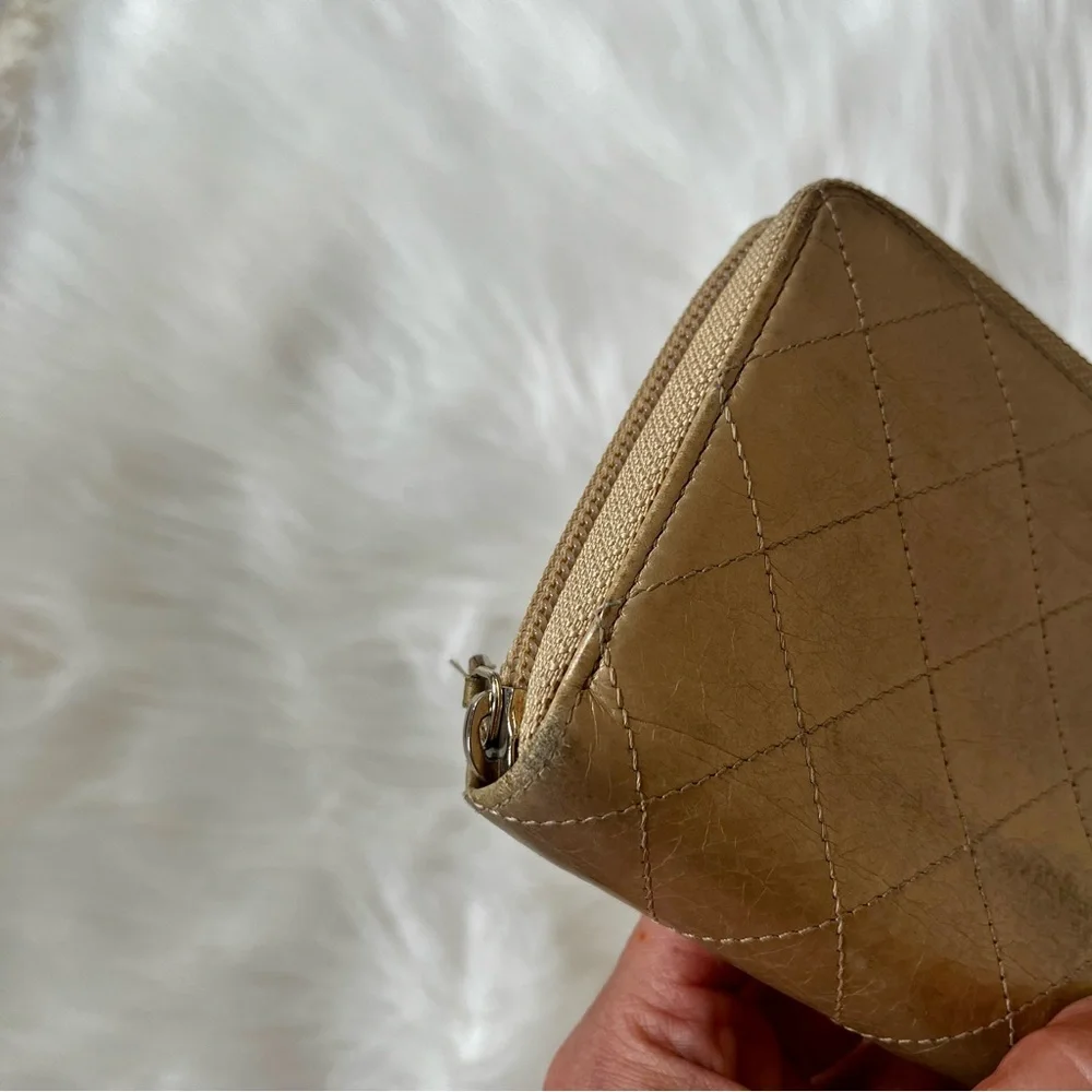 CHANEL Matelasse Gold Quilted Long Zip Around Wallet 31 Series